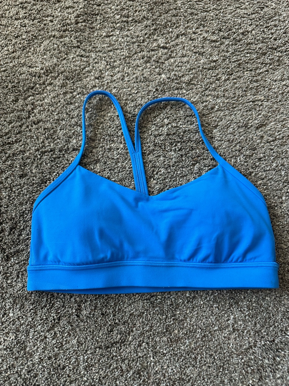 Lululemon Flow Y Bra Nulu Blue Size 8 Athleisure Minimalist Yoga